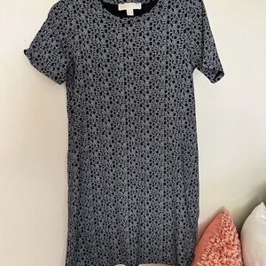 Michael Kors Black & Gray Logo-Print Midi Dress